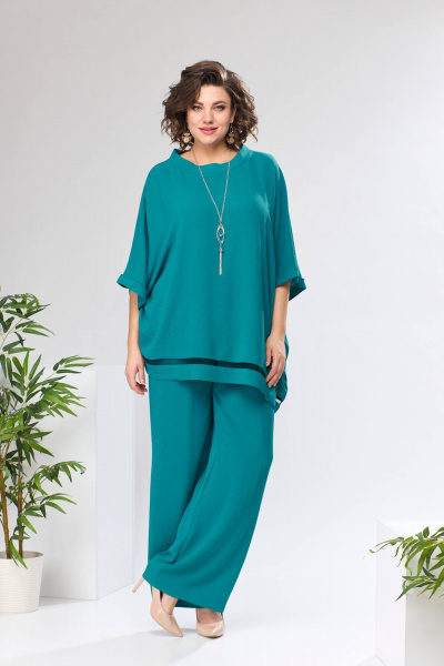 Блуза, брюки Romanovich Style 2-2430 изумрудный - фото 1
