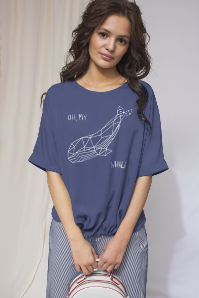 Блуза, брюки ELLETTO 5112 синий - фото 2