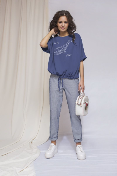 Блуза, брюки ELLETTO 5112 синий - фото 1