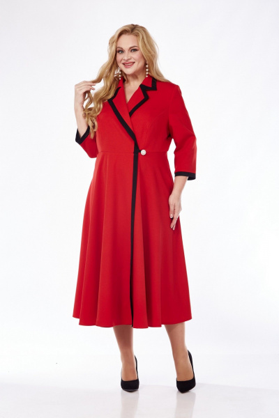 Красное платье с вырезом и расширенной низом Pretty 5103 красный - фото 4