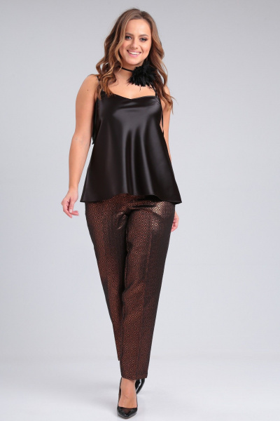 Блестящие брюки и топ из атласа для праздника Angelina & Сompany 939 - фото 4