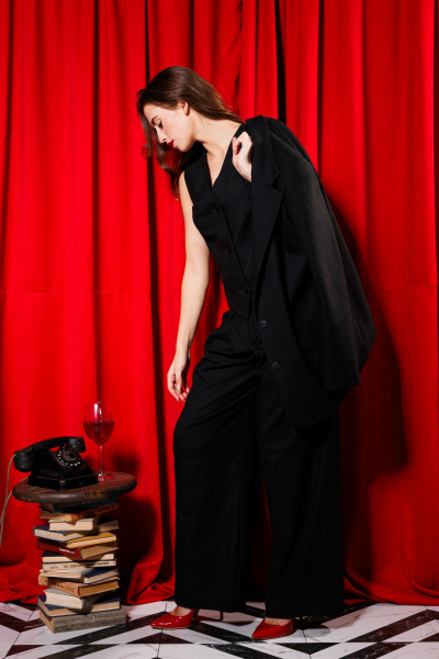 Элегантные брюки прямого кроя с складками и карманами NikVa 404 черный - фото 2