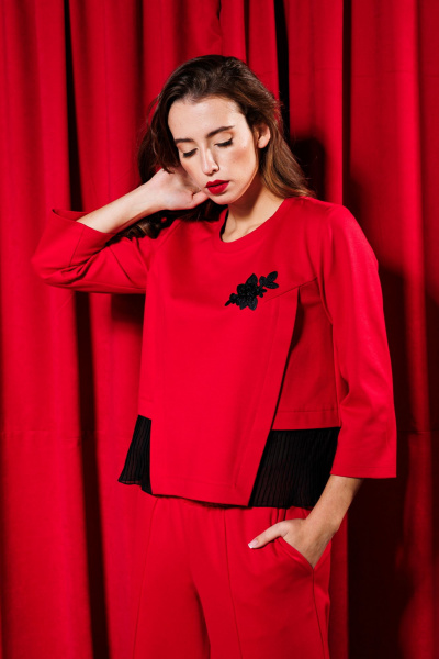 Блуза NikVa 399-4 алый - фото 1