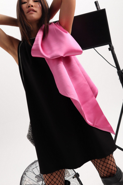 Розовая блузка-бантик в стиле нарядного образа BURO 1137 - фото 2