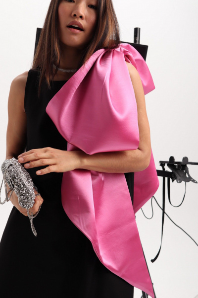 Розовая блузка-бантик в стиле нарядного образа BURO 1137 - фото 1