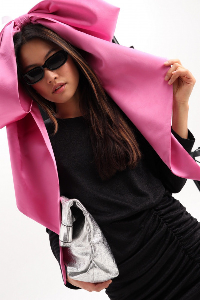 Розовая блузка-бантик в стиле нарядного образа BURO 1137 - фото 5