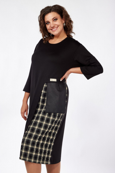 Платье Mubliz 128 черный_клетка - фото 7