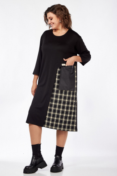 Платье Mubliz 128 черный_клетка - фото 6