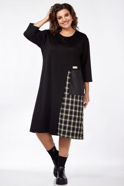 Платье Mubliz 128 черный_клетка - фото 1