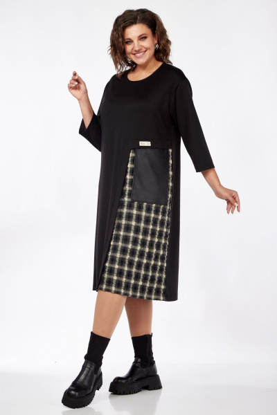 Платье Mubliz 128 черный_клетка - фото 5
