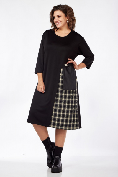 Платье Mubliz 128 черный_клетка - фото 4