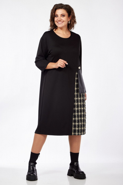 Платье Mubliz 128 черный_клетка - фото 3