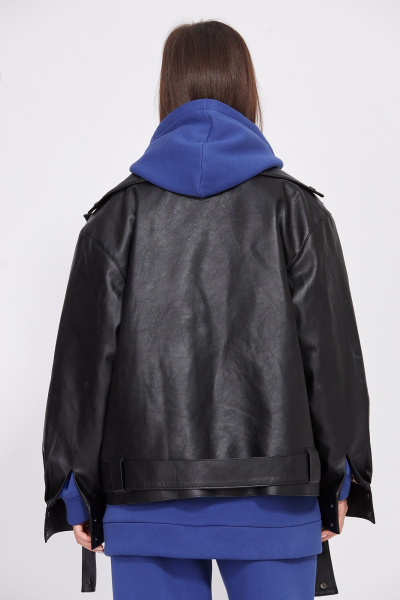 Куртка экокожа утепленная с застежкой на молнию EOLA 2444 черный - фото 8