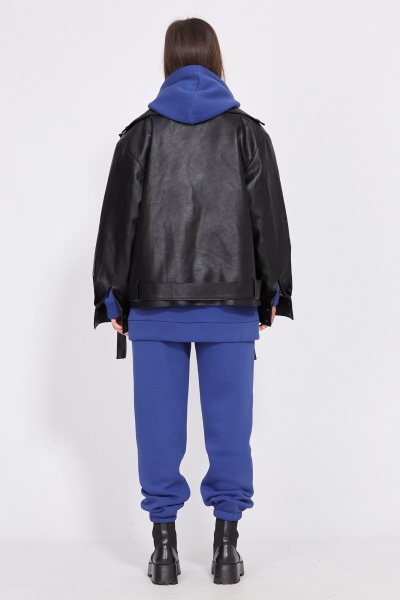 Куртка экокожа утепленная с застежкой на молнию EOLA 2444 черный - фото 2