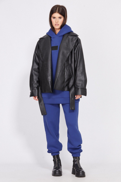 Куртка экокожа утепленная с застежкой на молнию EOLA 2444 черный - фото 5