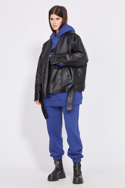 Куртка экокожа утепленная с застежкой на молнию EOLA 2444 черный - фото 4