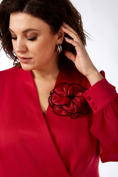 Брюки, жакет Ольга Стиль С-830 красный - фото 6