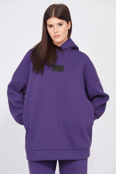 Фиолетовый спортивный комплект из трикотажа с капюшоном EOLA 2532 фиолетовый - фото 6