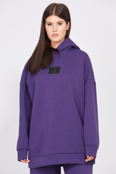 Фиолетовый спортивный комплект из трикотажа с капюшоном EOLA 2532 фиолетовый - фото 5