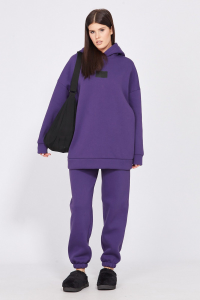 Фиолетовый спортивный комплект из трикотажа с капюшоном EOLA 2532 фиолетовый - фото 2