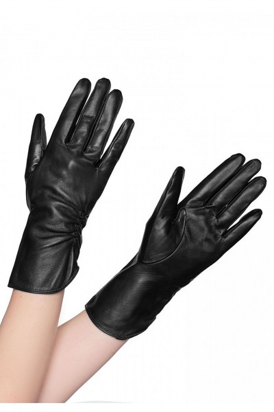 Комплект черных кожаных перчаток с шерстью и трикотажем ACCENT 119 черный - фото 1