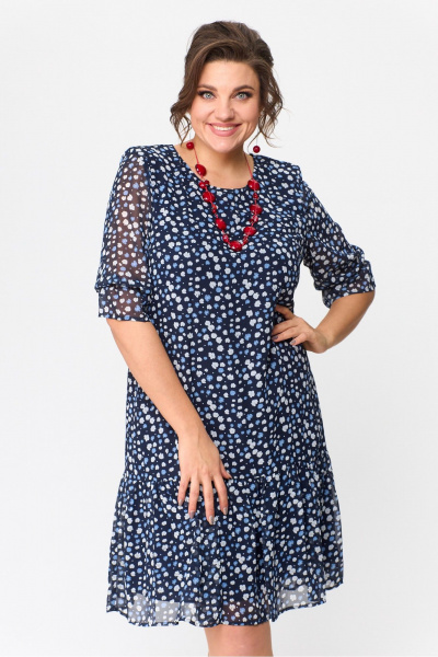 Платье шифоновое молодежное с вставками и воланом Solomeya Lux 817/1 - фото 1