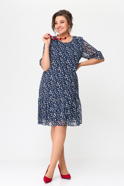 Платье шифоновое молодежное с вставками и воланом Solomeya Lux 817/1 - фото 8