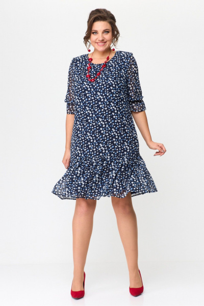 Платье шифоновое молодежное с вставками и воланом Solomeya Lux 817/1 - фото 7