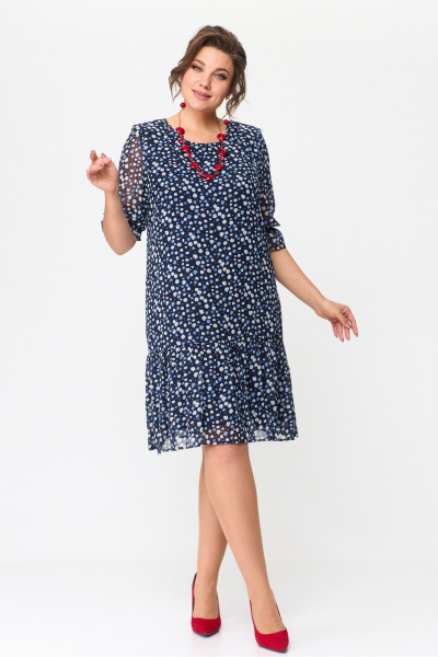 Платье шифоновое молодежное с вставками и воланом Solomeya Lux 817/1 - фото 6