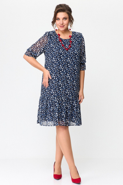 Платье шифоновое молодежное с вставками и воланом Solomeya Lux 817/1 - фото 5