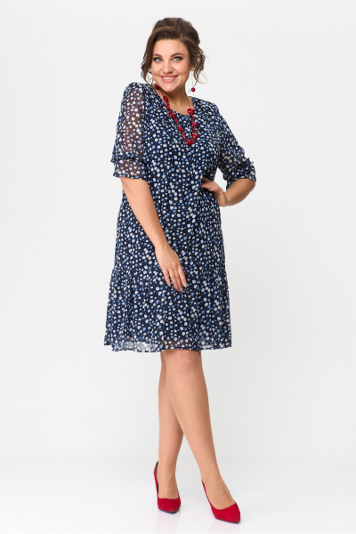 Платье шифоновое молодежное с вставками и воланом Solomeya Lux 817/1 - фото 3