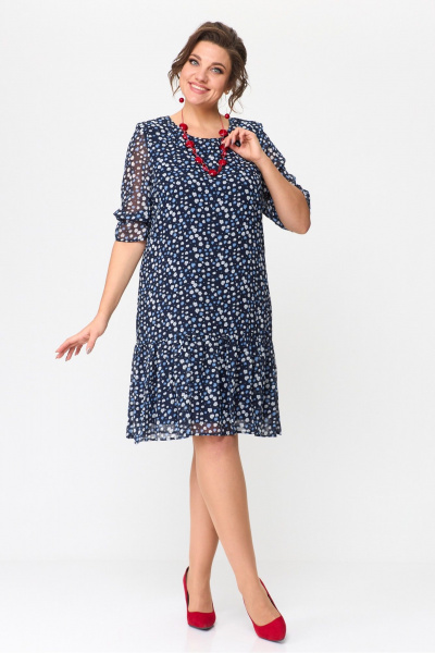 Платье шифоновое молодежное с вставками и воланом Solomeya Lux 817/1 - фото 2