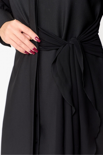 Нарядное черное платье из текстиля и шифона длиной 124 см DaLi 3646а черный - фото 5