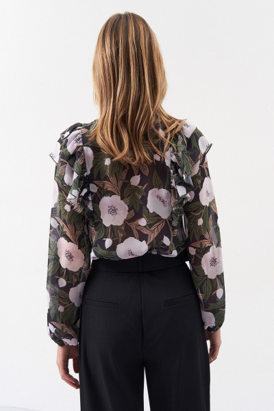Шифоновая блуза с цветочным принтом и оборкой Art Ribbon M3967T - фото 7