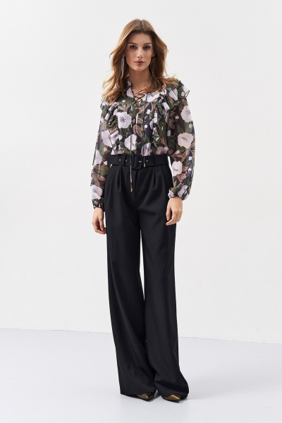 Шифоновая блуза с цветочным принтом и оборкой Art Ribbon M3967T - фото 5