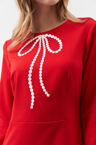 Платье полупридящее с вышивкой и V-образным вырезом Art Ribbon M3970P - фото 3