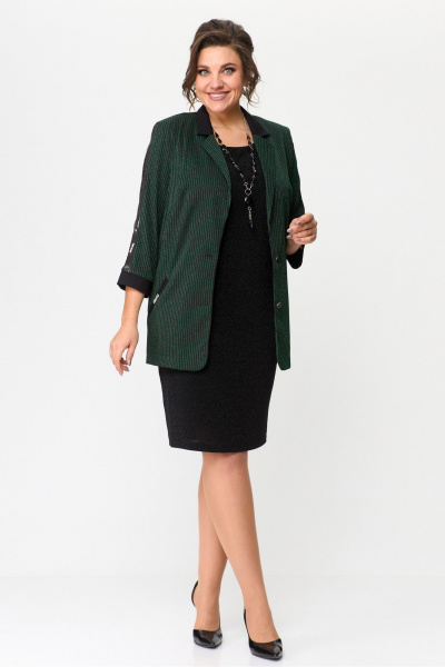 Зеленое или черное платье из трикотажа с пайетками Solomeya Lux 964 черно-зеленый - фото 13