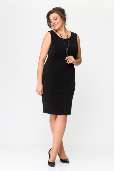 Зеленое или черное платье из трикотажа с пайетками Solomeya Lux 964 черно-зеленый - фото 6