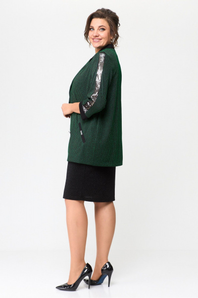 Зеленое или черное платье из трикотажа с пайетками Solomeya Lux 964 черно-зеленый - фото 5