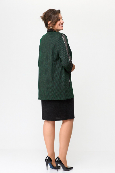 Зеленое или черное платье из трикотажа с пайетками Solomeya Lux 964 черно-зеленый - фото 9