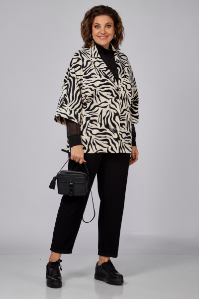 Бежевый жакет с цельнокроенными рукавами и классическим кроем Anna Majewska 1529 - фото 1