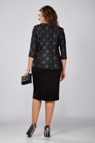 Демисезонный женский костюм: блузка и юбка с разрезами и вытачками Anna Majewska 1533 - фото 3