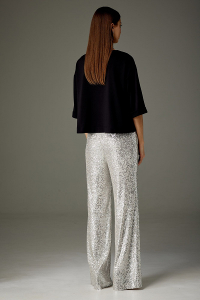 Нарядный комплект из пайеточного брюк и укороченного джемпера из трикотажа N.O.W. 1372-S - фото 2