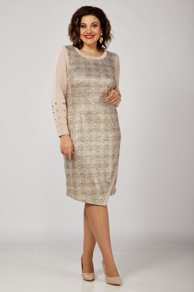 Платье из трикотажа с асимметричным подрезом и запАхом Орхидея 1374 - фото 4