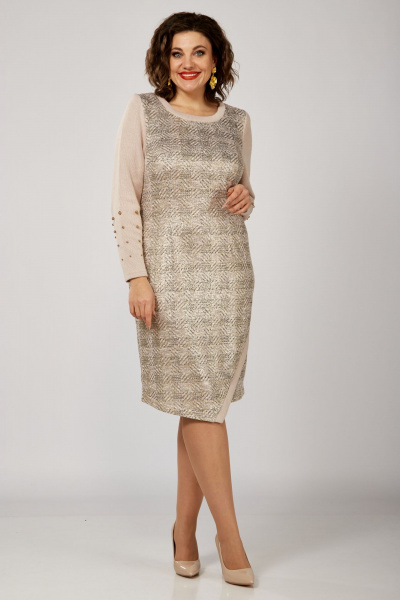 Платье из трикотажа с асимметричным подрезом и запАхом Орхидея 1374 - фото 3