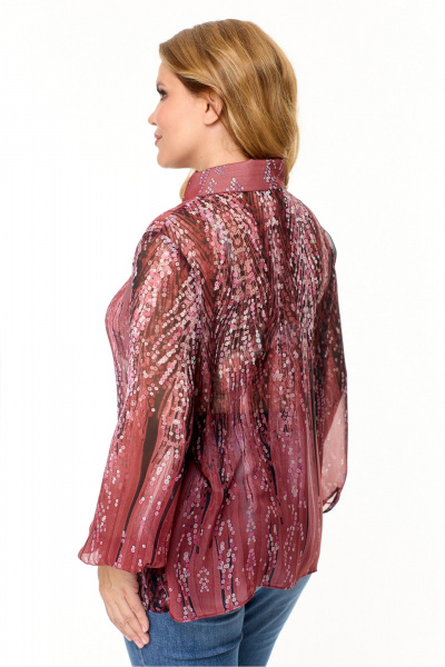 Рубашка из шифона с принтом, застежка на пуговицы Abbi 4023 - фото 2