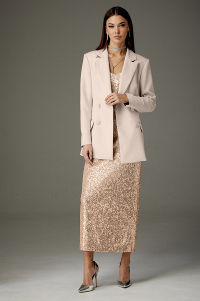 Жакет, топ, юбка N.O.W. 1362 золото - фото 1
