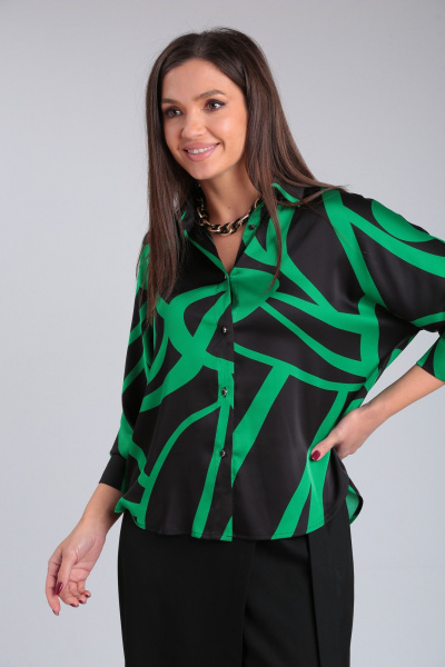 Блуза на стойке с застежкой и структурированным дизайном ALEZA 1182 - фото 3