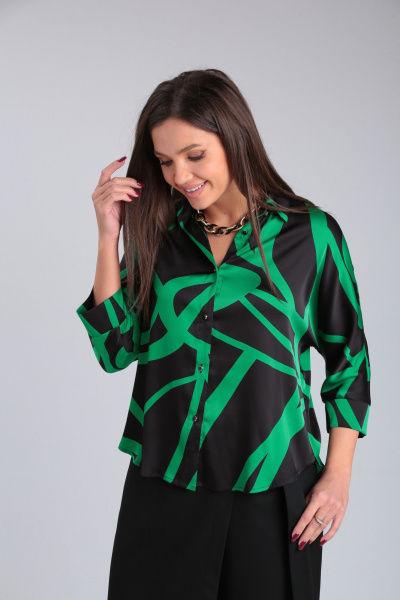 Блуза на стойке с застежкой и структурированным дизайном ALEZA 1182 - фото 2