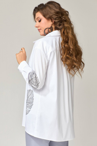 Демисезонная рубашка из хлопка с воротником стойка Fita 20311 - фото 9